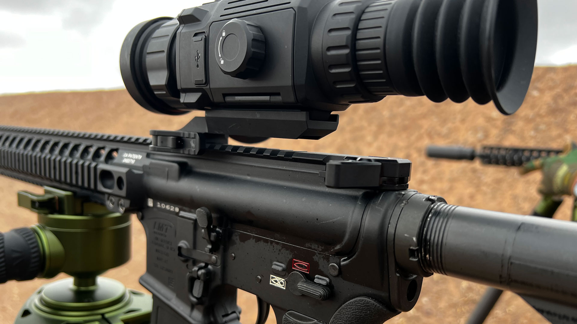 AR-15 fitted with thermal riflescope